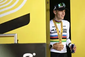 Tour de France 2026: Evenepoel wins stage 16 time trial but Lipowitz crashes out – live
