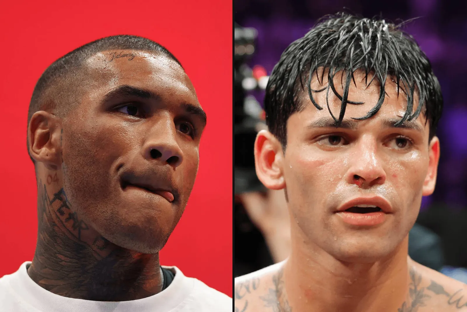 Split pic of Conor Benn (left) and Ryan Garcia (right)