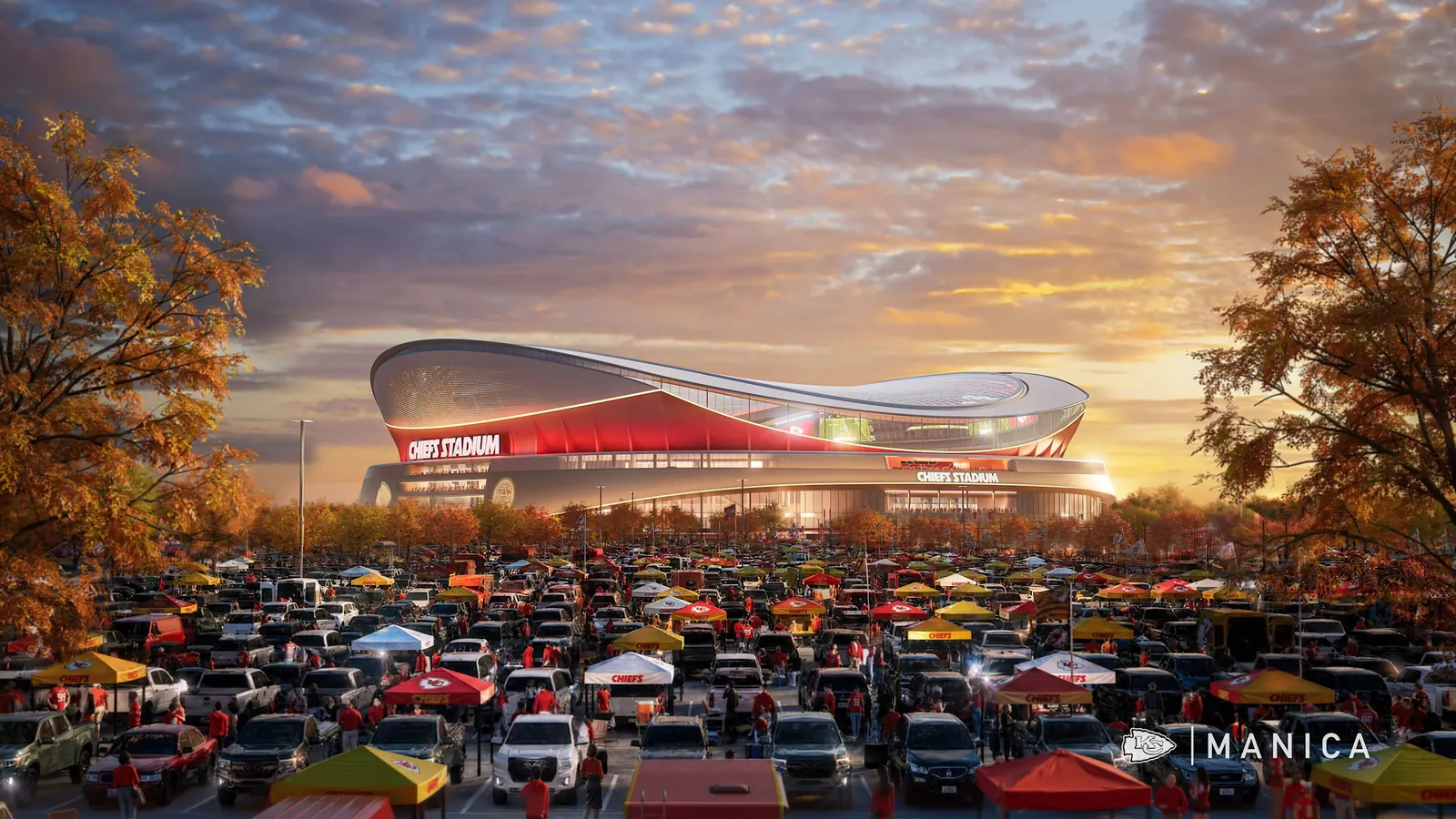 Honoring the iconic silhouette of Arrowhead Stadium, the design transforms its legacy into a refined, modern expression defined by purpose.